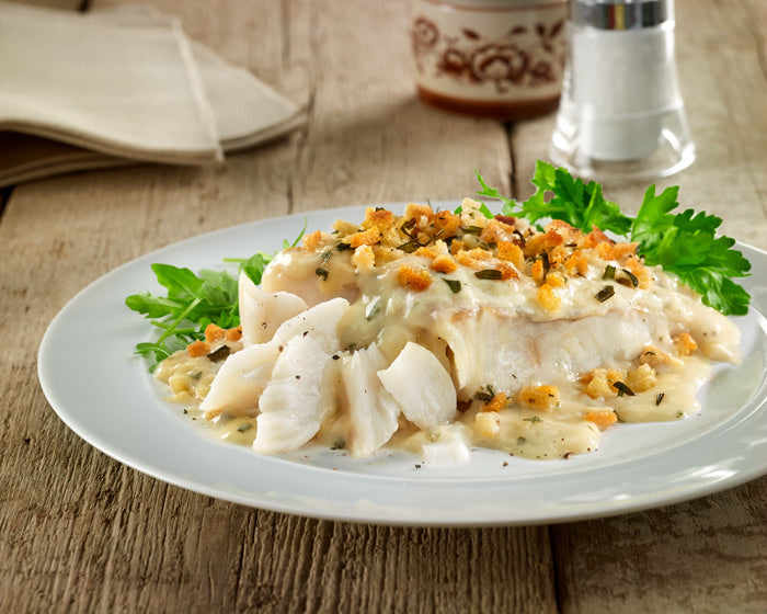 Cod Fillets in White Wine, Lemon & Tarragon Sauce